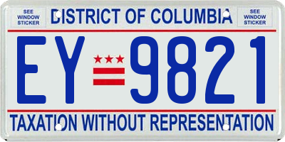 DC license plate EY9821