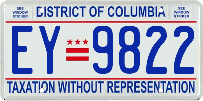 DC license plate EY9822