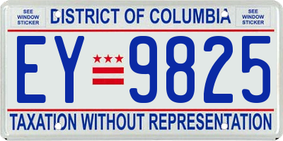 DC license plate EY9825