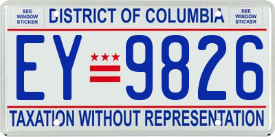 DC license plate EY9826