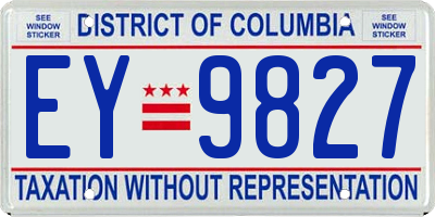 DC license plate EY9827