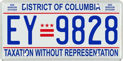 DC license plate EY9828