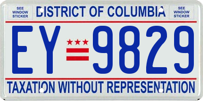 DC license plate EY9829