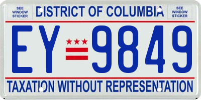 DC license plate EY9849