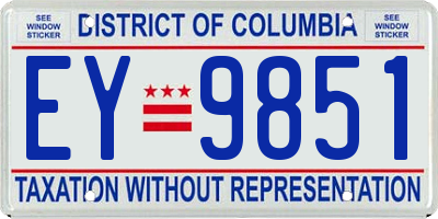 DC license plate EY9851