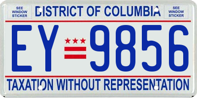 DC license plate EY9856