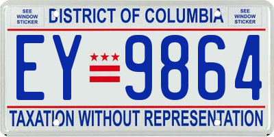 DC license plate EY9864