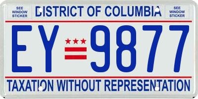 DC license plate EY9877