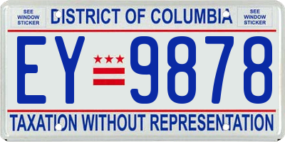 DC license plate EY9878