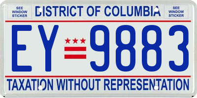 DC license plate EY9883