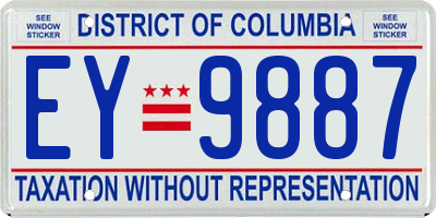 DC license plate EY9887