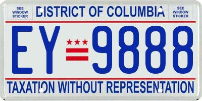 DC license plate EY9888