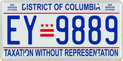 DC license plate EY9889