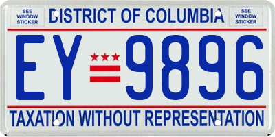 DC license plate EY9896