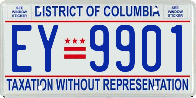 DC license plate EY9901