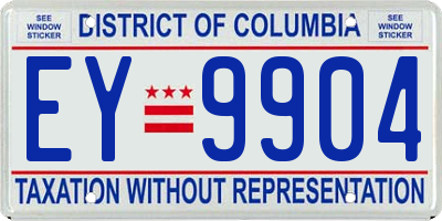 DC license plate EY9904