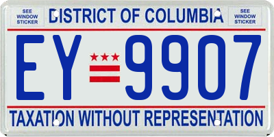 DC license plate EY9907