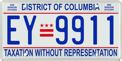 DC license plate EY9911