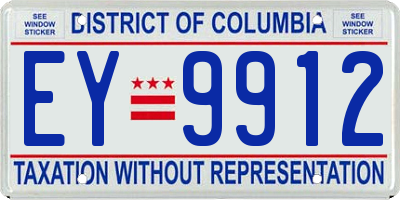 DC license plate EY9912