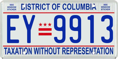 DC license plate EY9913