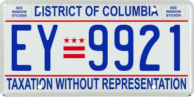 DC license plate EY9921