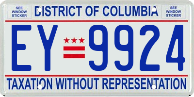 DC license plate EY9924