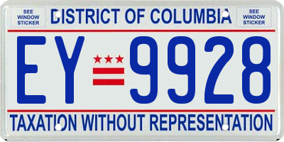 DC license plate EY9928