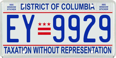 DC license plate EY9929