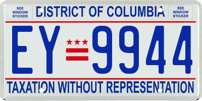 DC license plate EY9944