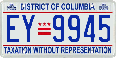 DC license plate EY9945