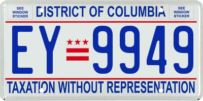 DC license plate EY9949