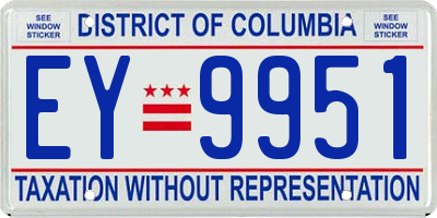 DC license plate EY9951