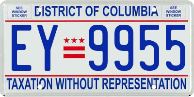 DC license plate EY9955