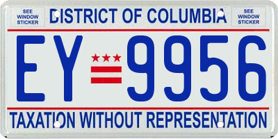 DC license plate EY9956