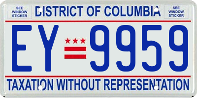 DC license plate EY9959