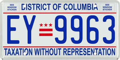 DC license plate EY9963