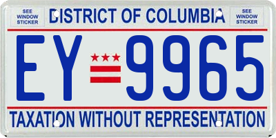 DC license plate EY9965