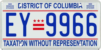 DC license plate EY9966