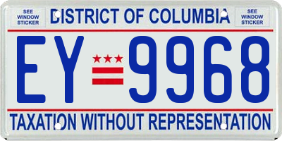 DC license plate EY9968