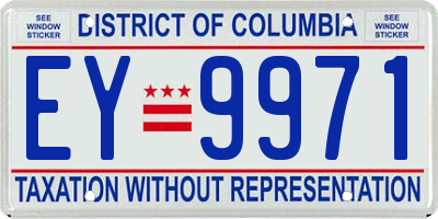 DC license plate EY9971