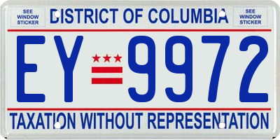 DC license plate EY9972