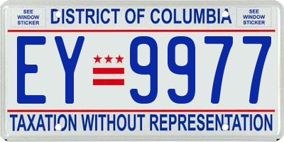 DC license plate EY9977