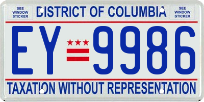 DC license plate EY9986