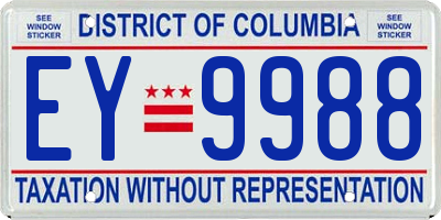 DC license plate EY9988