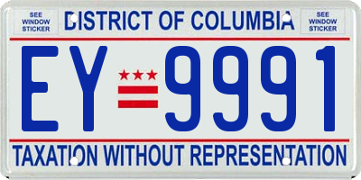 DC license plate EY9991