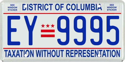 DC license plate EY9995