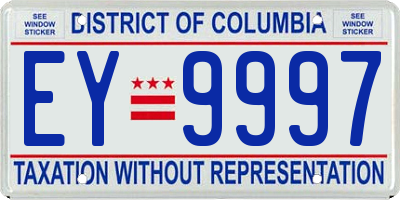 DC license plate EY9997