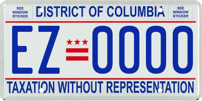 DC license plate EZ0000