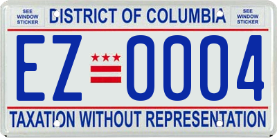 DC license plate EZ0004