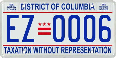 DC license plate EZ0006